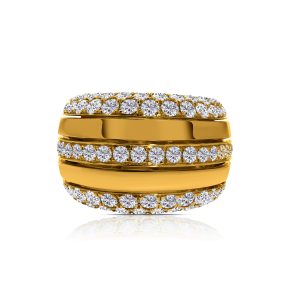 18k yellow gold cocktail ring. - 10614
