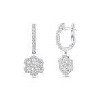 18k white gold diamond earrings. - 10662