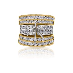 14k 2-tone diamond ring. - 10718