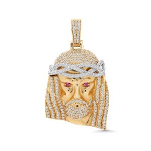 14k two tone diamond pendant. - 10812