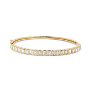 18k yellow gold diamond bangle. - 11036