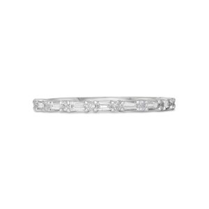 18k white gold diamond band. - 11558