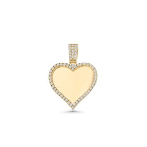 14k yellow gold diamond picture pendant. - 11788