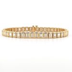 18k yellow gold bezel set tennis bracelet - 10170