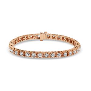 14k rose gold tennis bracelet - 10329