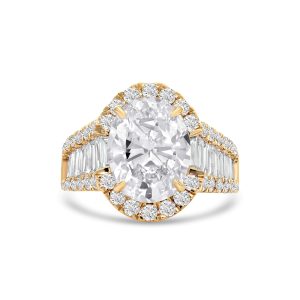 14k yellow gold diamond ring. - 10360