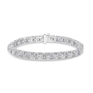 14k white gold diamond tennis bracelet. - 10490