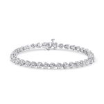 14k white gold diamond bracelet - 10491