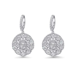 White gold diamond earrings - 10496