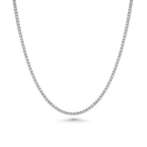 14k white gold diamond tennis necklace. - 10499