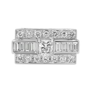 18k white gold diamond ring - 10512