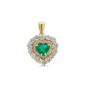 14k yellow gold diamond pendant. - 10547