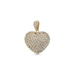 18k yellow gold diamond pendant. - 10559