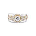 14k two tone diamond ring. - 10612