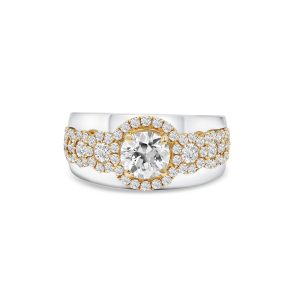 14k two tone diamond ring. - 10612