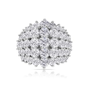 14k white gold diamond cocktail ring. - 10613