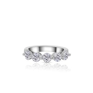 14k white gold diamond band. - 10616