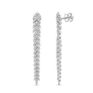 18k white gold diamond earrings. - 10659