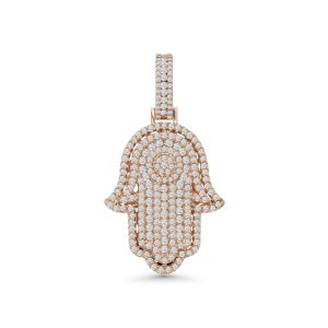 14k yellow gold diamond pendant. - 10696