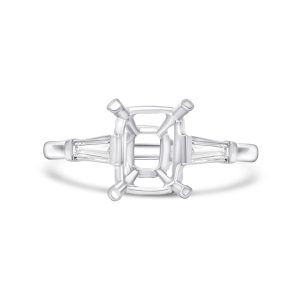 14k white gold diamond ring. - 10733