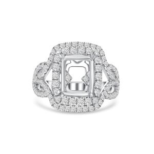 18k white gold diamond ring. - 10764