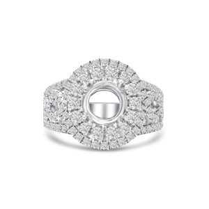 18k white gold diamond ring. - 10777