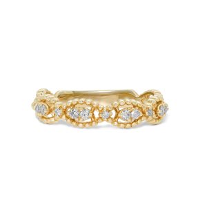 14k yellow gold diamond band. - 10802