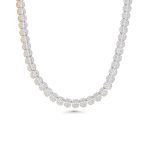 14k yellow gold diamond necklace. - 10822