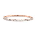 14k rose gold flexible diamond bangle. - 10895