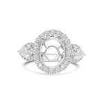 18k white gold diamond semi-mount ring. - 10969