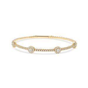 14k yellow gold flexible bangle. - 11009