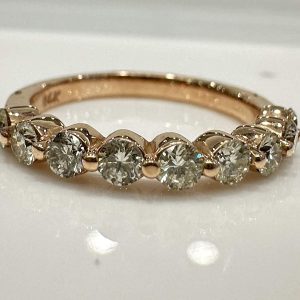 14k rose gold diamond band. - 11012