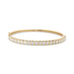18k yellow gold diamond bangle. - 11036