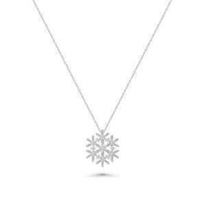 18k white gold diamond pendant. - 11043
