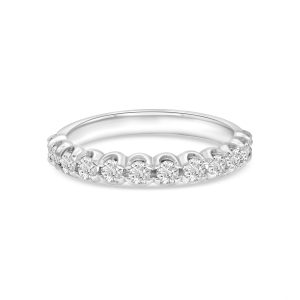 14k white gold diamond band. - 11185