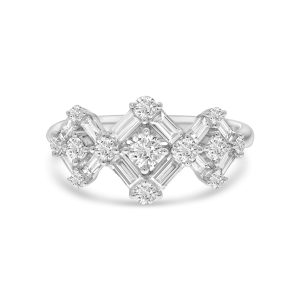 18k white gold diamond cocktail ring. - 11187