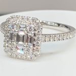 18k white gold diamond cocktail ring. - 11237