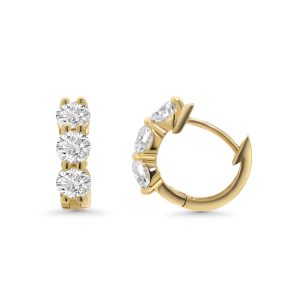 14k yellow gold diamond earrings. - 11422