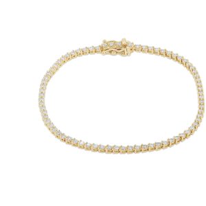 14k yellow gold tennis bracelet. - 11452