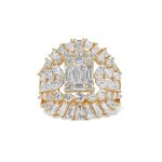 18k yellow gold diamond cocktail ring. - 11599