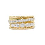 14k yellow gold diamond cocktail ring. - 11607