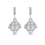 18k White gold diamond earrings. - 10371