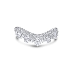 14k whtie gold diamond band. - 11017