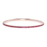 14k rose gold colored stone flexible bangle. - 11197