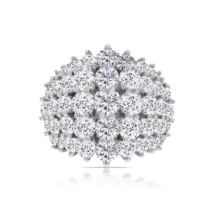 14k white gold diamond cocktail ring. - 10613