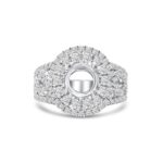 18k white gold diamond ring. - 10777