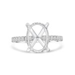 18k white gold diamond ring. - 10066