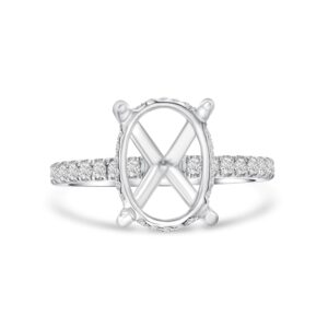 18k white gold diamond ring. - 10066