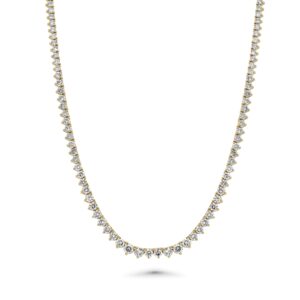 14k Yellow gold diamonds necklace. - 10095