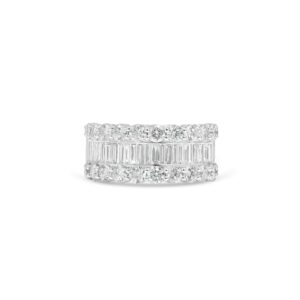 18k white gold diamond cocktail ring. - 10124